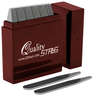 2.5" Stainless Steel Collar Stays for Men- Set of 36 Dress Shirt Collar Stays
