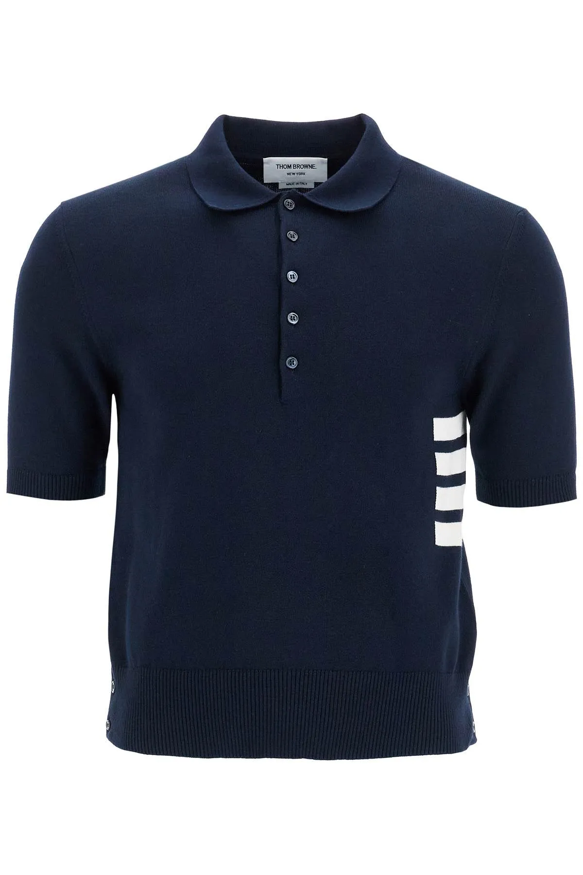 4-Bar Knit Polo Top