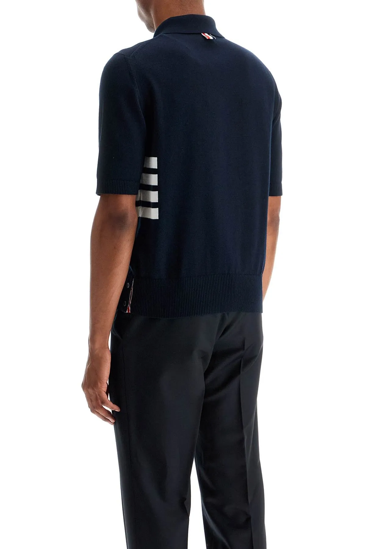4-Bar Knit Polo Top