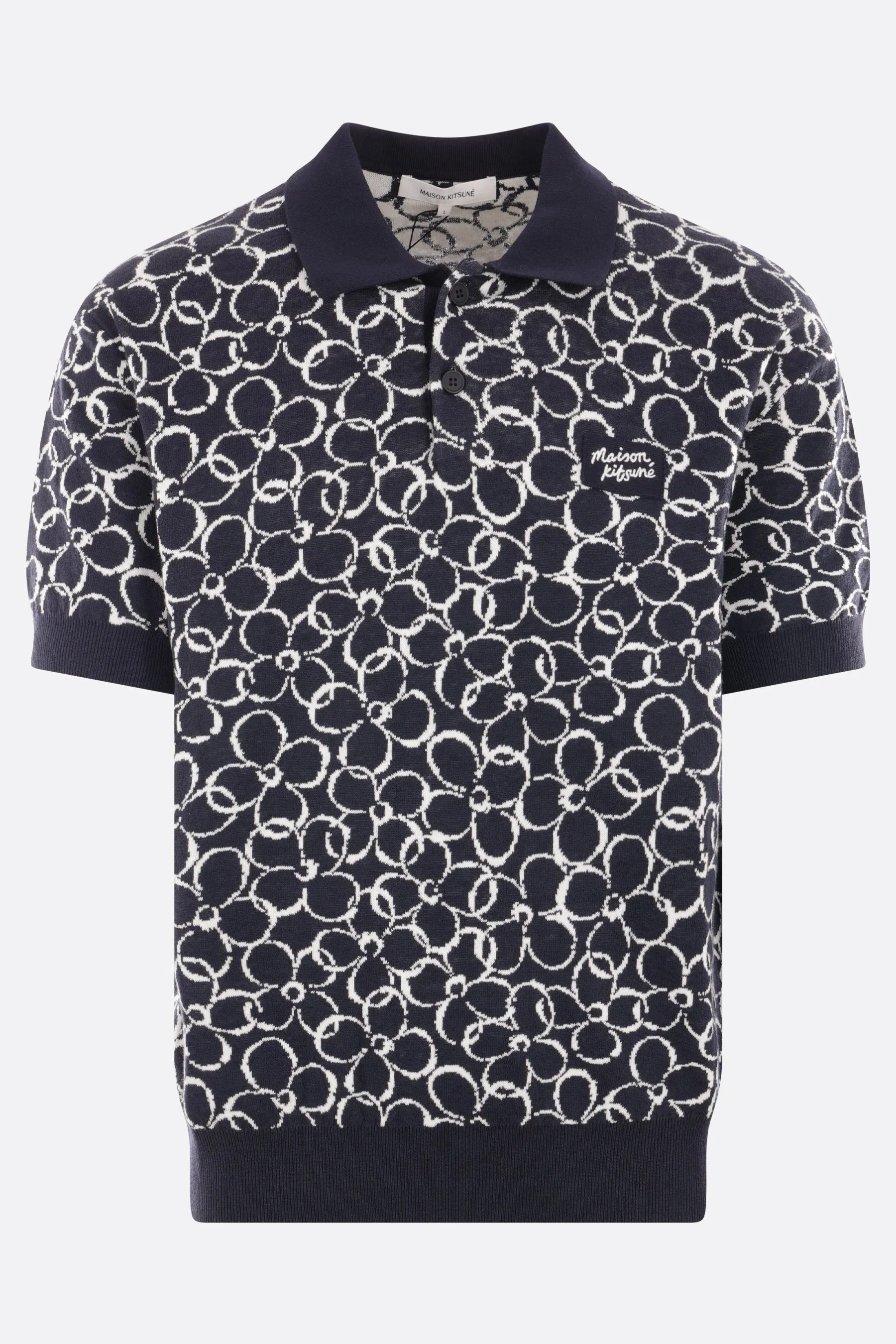Abstract Daisy Jacquard Polo Shirt
