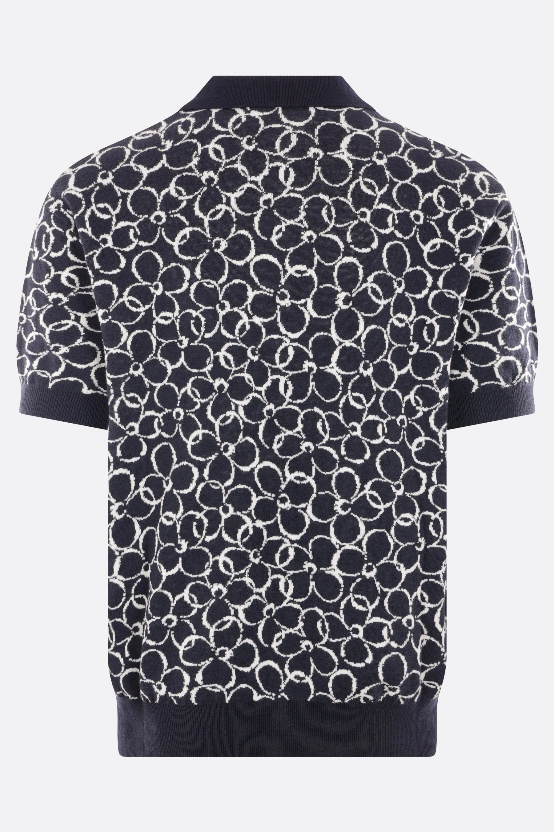 Abstract Daisy Jacquard Polo Shirt