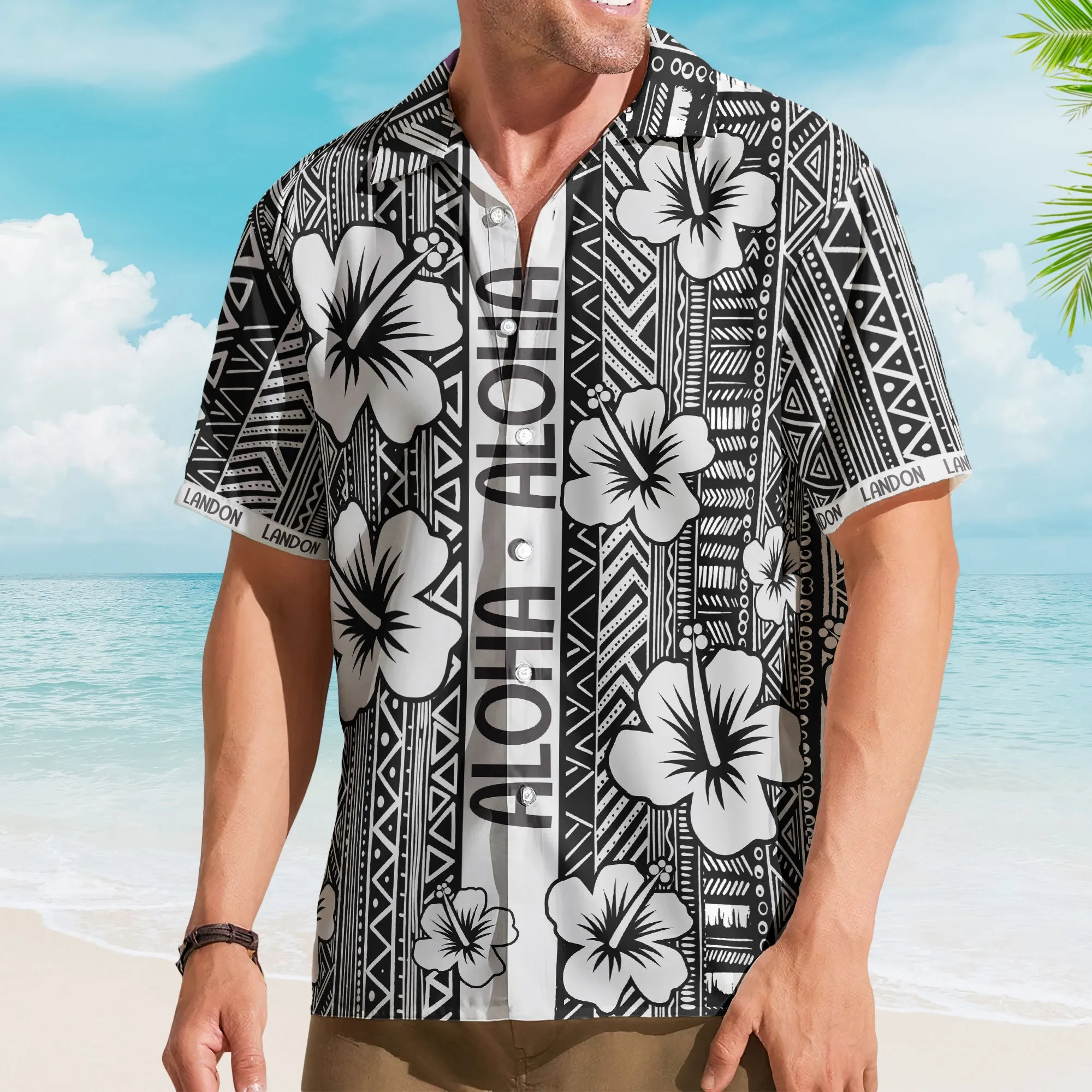 Aloha Vintage Hibiscus Tropical Pattern Gift For Men Family - Custom Hawaiian Shirts