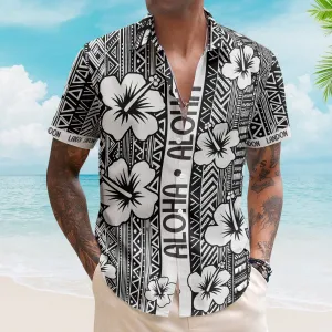 Aloha Vintage Hibiscus Tropical Pattern Gift For Men Family - Custom Hawaiian Shirts