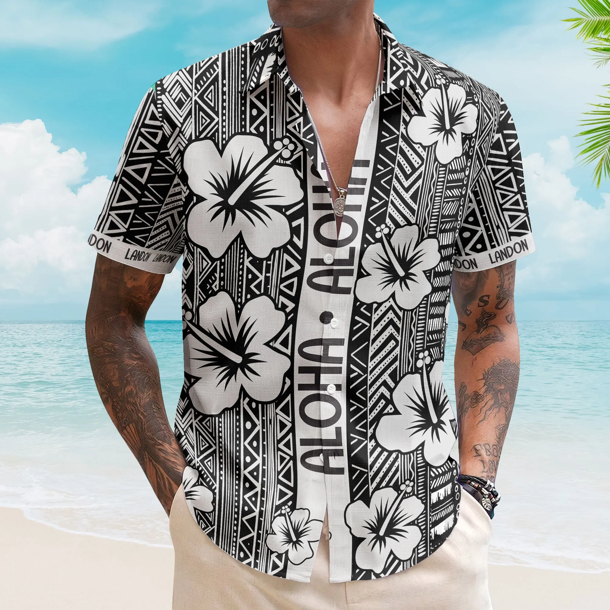 Aloha Vintage Hibiscus Tropical Pattern Gift For Men Family - Custom Hawaiian Shirts