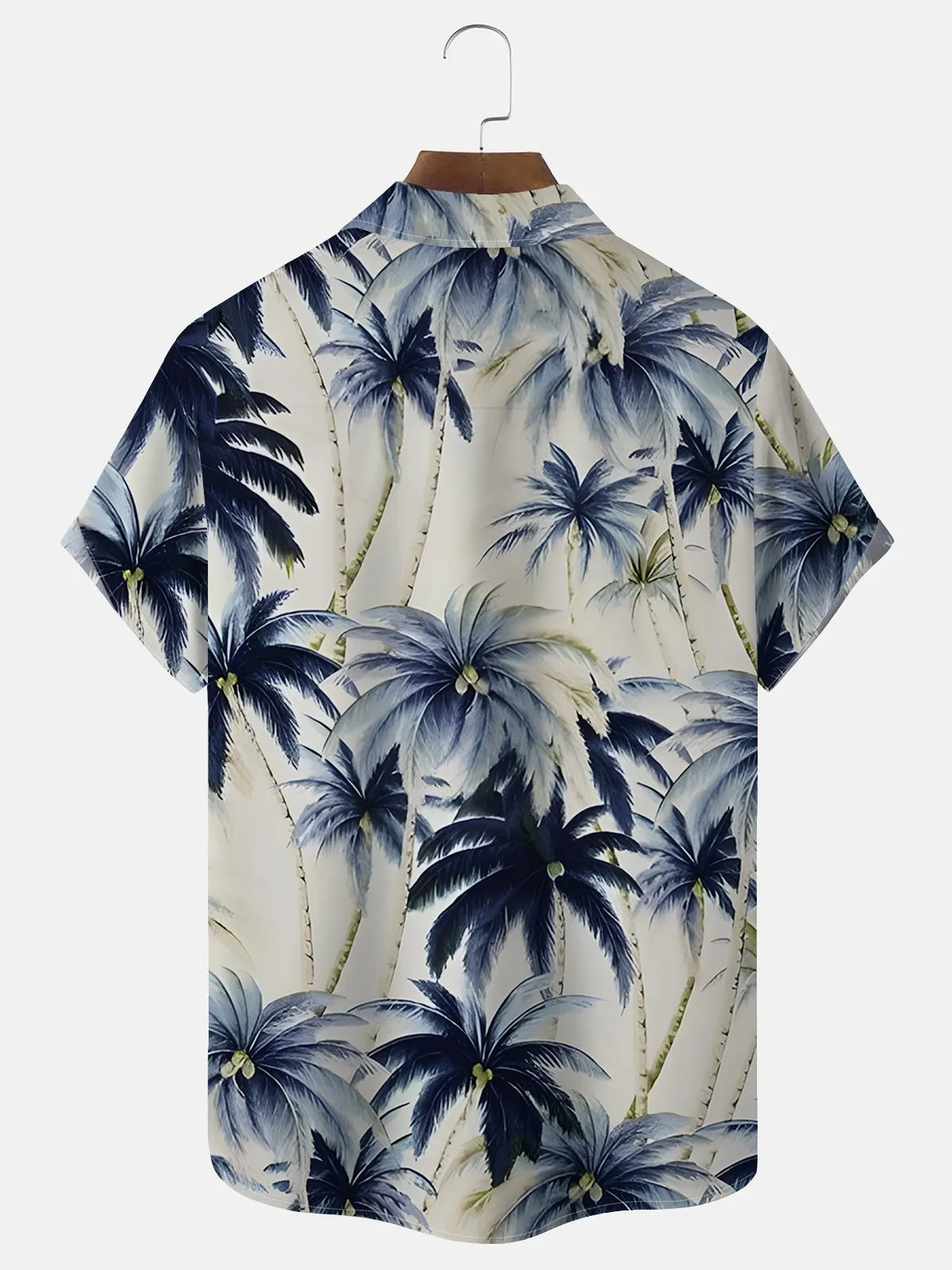 Alohadaddy Beach Vacation Khaki Men's Hawaiian Shirts Vintage Coconut Tree Stretch Easy Care Pocket Camp Shirts