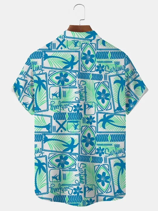 Alohadaddy Coconut Beach Resort Men's Hawaiian Shirt Pocket Shirt