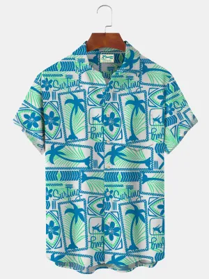 Alohadaddy Coconut Beach Resort Men's Hawaiian Shirt Pocket Shirt