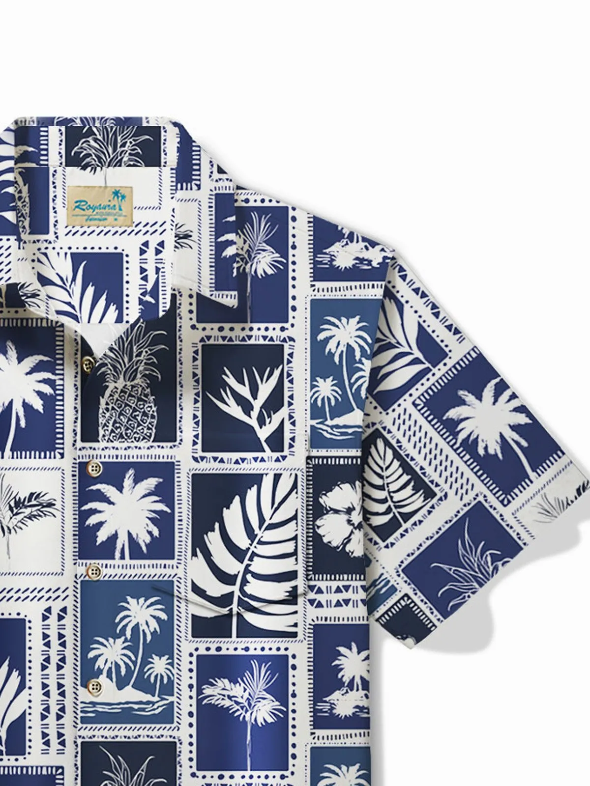 Alohadaddy Hawaii Botanical Print Men's Button Pocket Short Sleeve Shirt