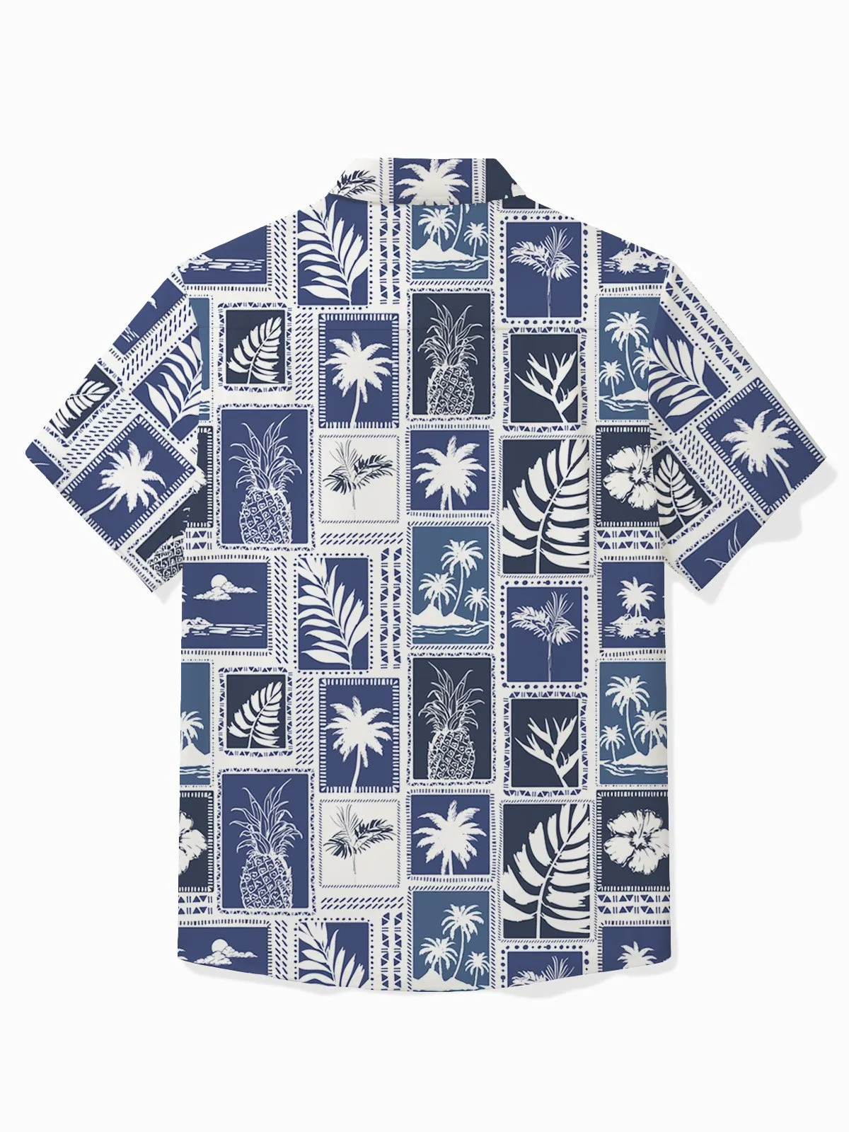 Alohadaddy Hawaii Botanical Print Men's Button Pocket Short Sleeve Shirt