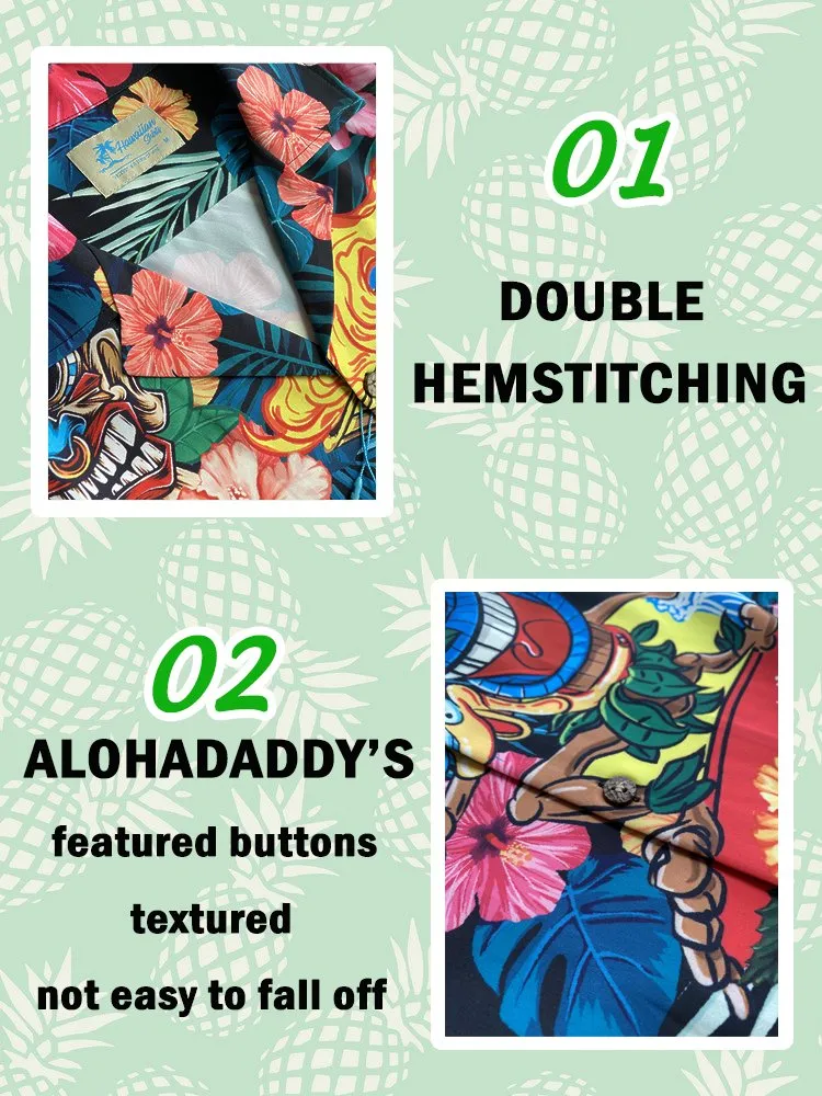 Alohadaddy Hawaii Holiday Illustration Casual Plus Size Shirts
