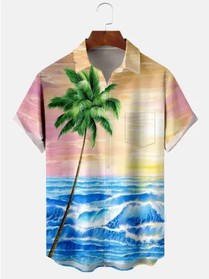 Alohadaddy Hawaii Holiday Illustration Casual Plus Size Shirts
