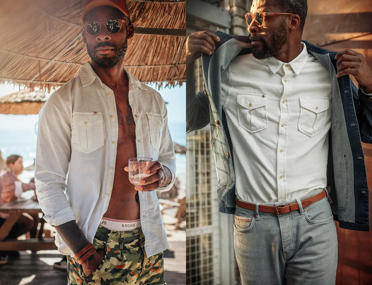 &SONS Coast Long Sleeve Shirt Off White