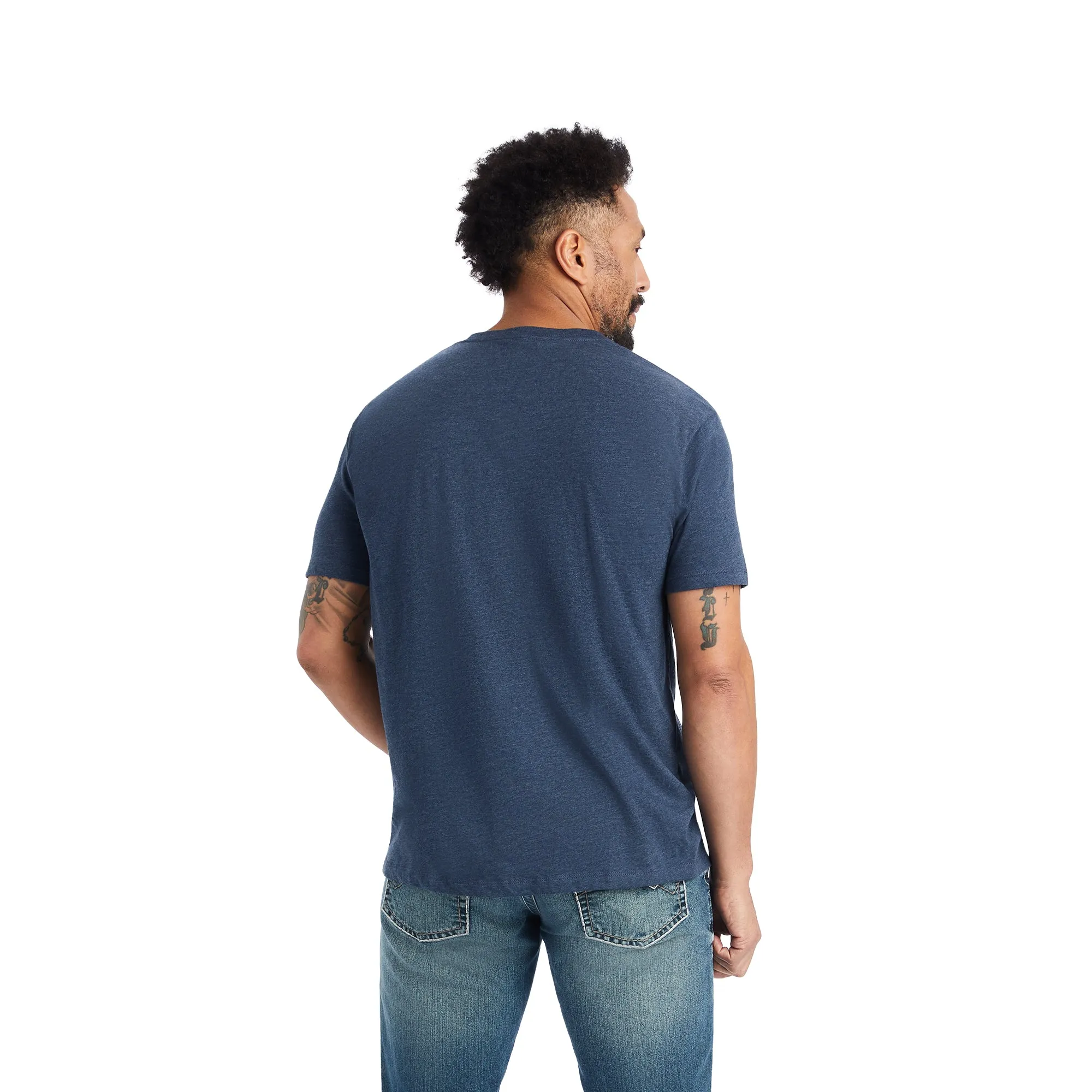 Ariat® Men's Streak Skull Navy Heather T-Shirt 10042651