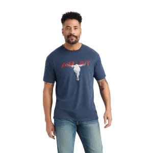 Ariat® Men's Streak Skull Navy Heather T-Shirt 10042651