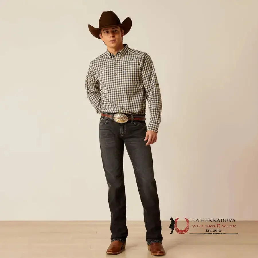 Ariat Pro Thad Fitted Long Sleeve Shirt Dark Blue Classic Fit- 2303