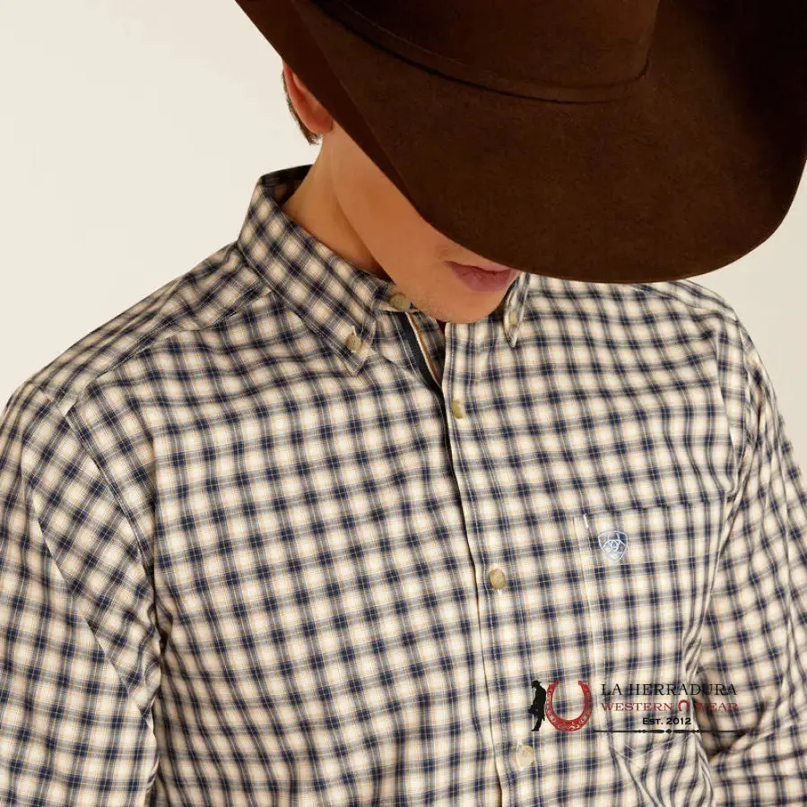 Ariat Pro Thad Fitted Long Sleeve Shirt Dark Blue Classic Fit- 2303