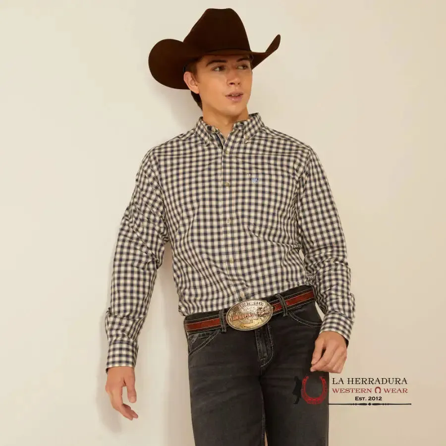 Ariat Pro Thad Fitted Long Sleeve Shirt Dark Blue Classic Fit- 2303