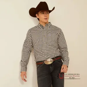 Ariat Pro Thad Fitted Long Sleeve Shirt Dark Blue Classic Fit- 2303