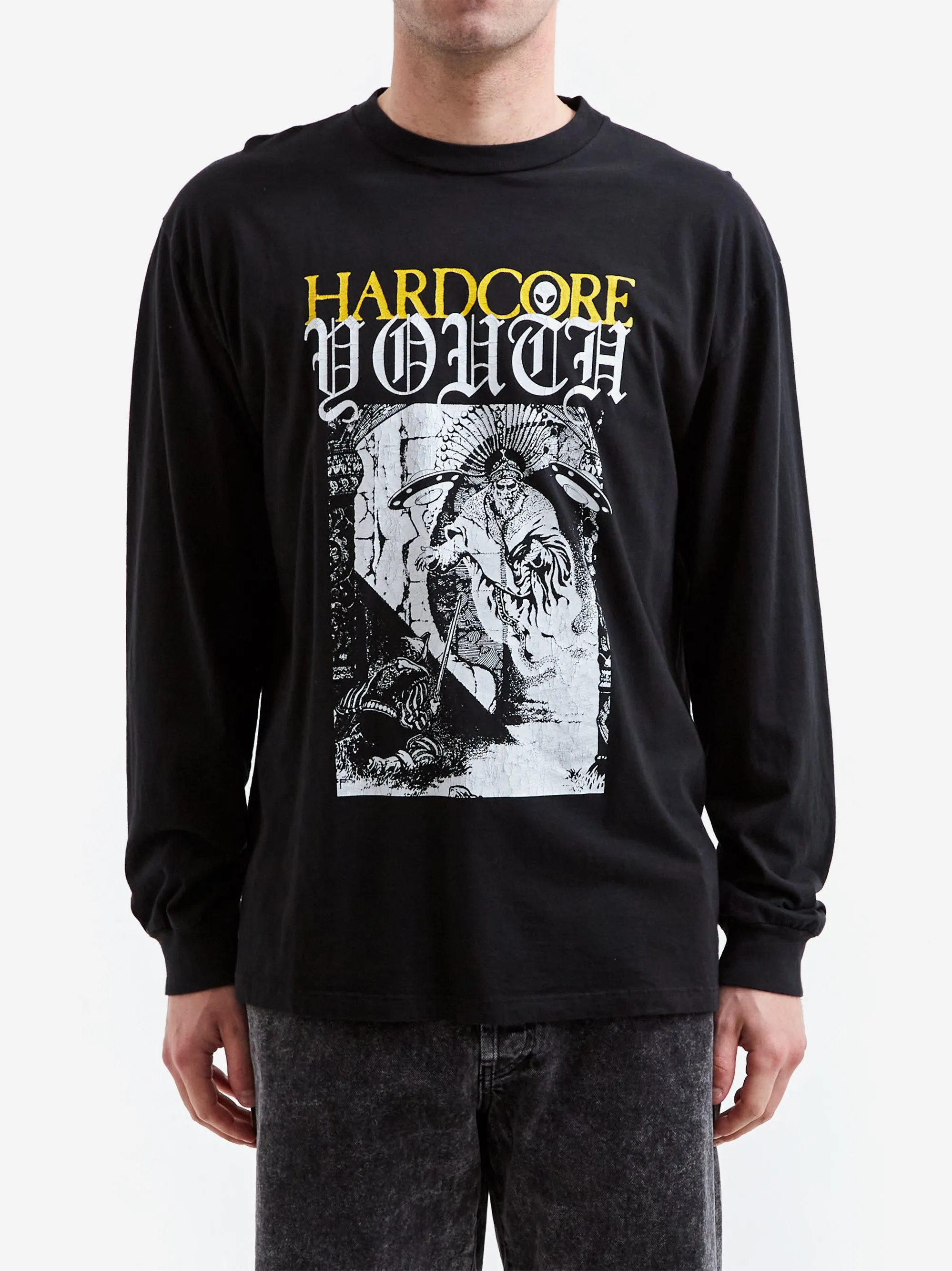 Aries Aged Hardcore Youth Long Sleeve T-Shirt - Black