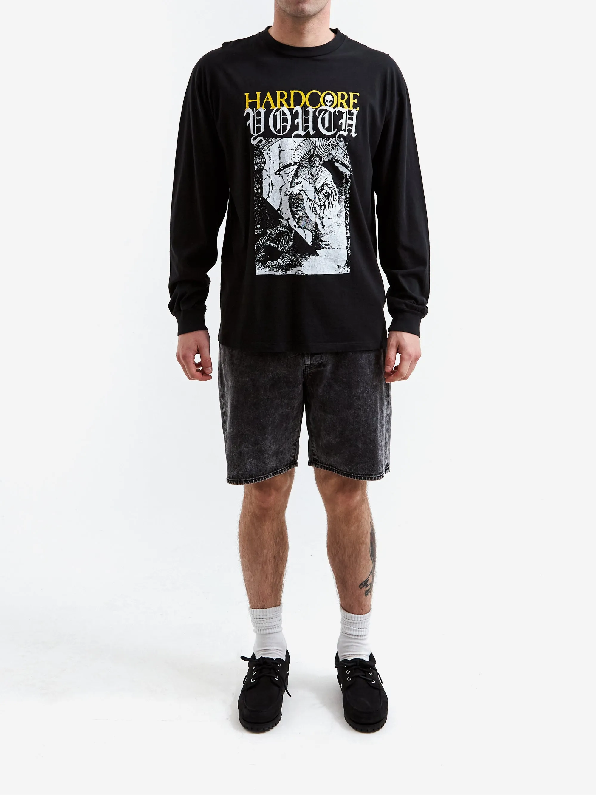 Aries Aged Hardcore Youth Long Sleeve T-Shirt - Black
