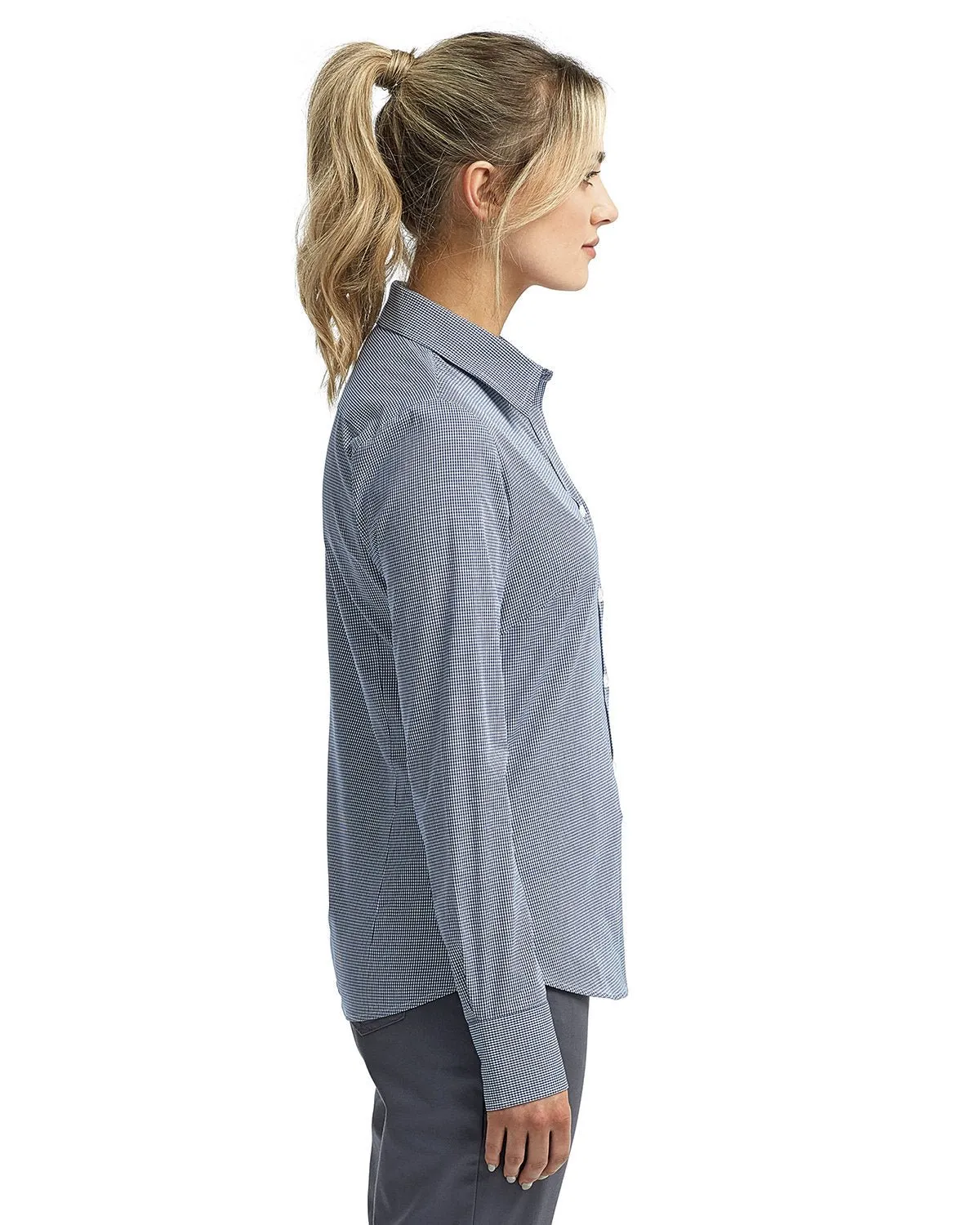 Artisan Collection by Reprime RP320 Ladies' Microcheck Gingham Long-Sleeve Cotton Shirt