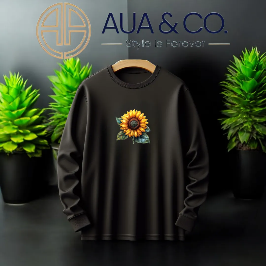 *AUA&CO Winter Sunflower Sweatshirt – Comfortable Casual Wear for Everyday Style 🌻*