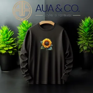 *AUA&CO Winter Sunflower Sweatshirt – Comfortable Casual Wear for Everyday Style 🌻*