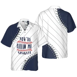 Baseball Lover Navy Blue Hawaiian Shirt