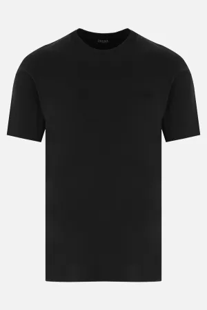 Basic Logo Embroidered Cotton T-Shirt