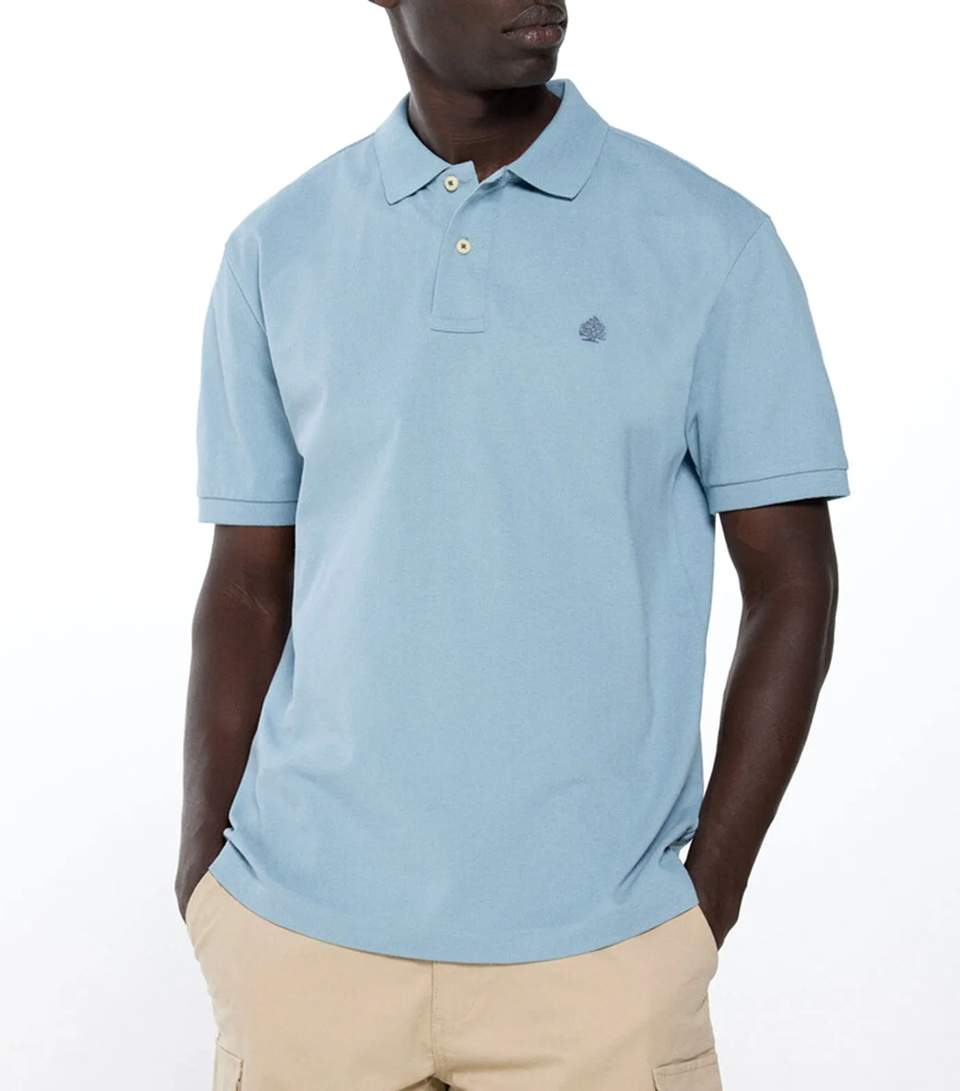 Basic Piqué Polo Shirt Light Blue