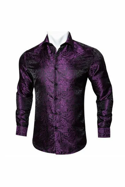 Black Paisley Silk Shirts