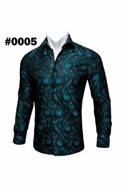 Black Paisley Silk Shirts