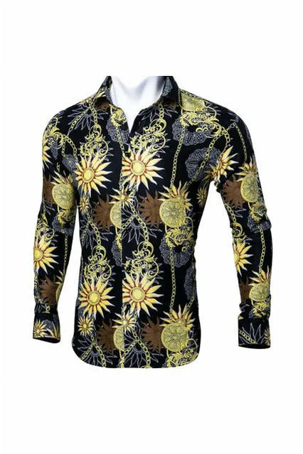 Black Paisley Silk Shirts