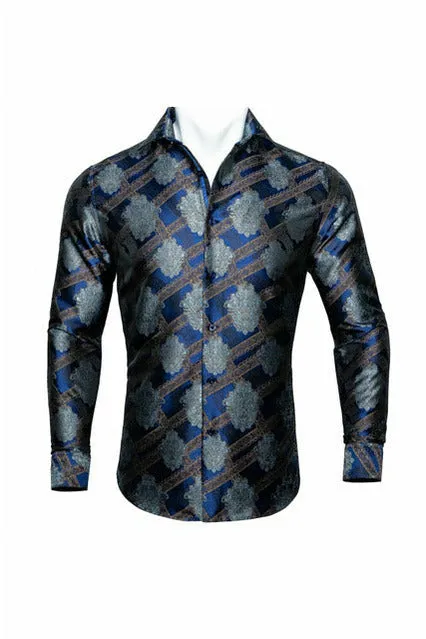Black Paisley Silk Shirts