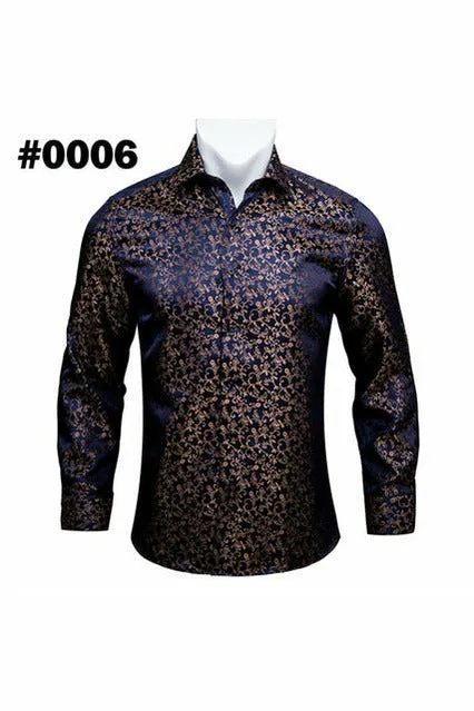 Black Paisley Silk Shirts