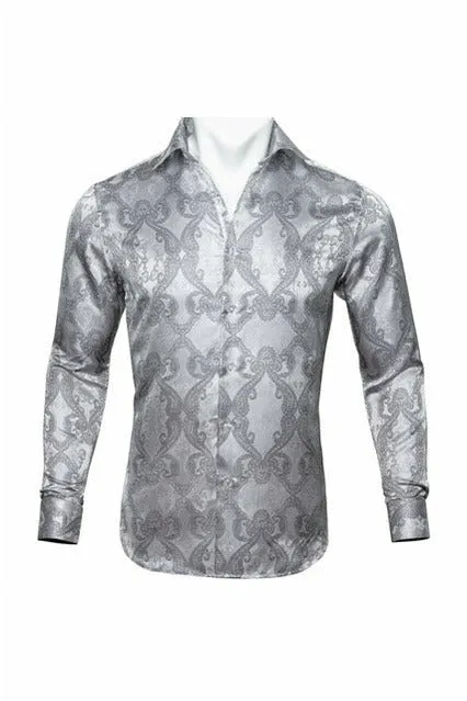 Black Paisley Silk Shirts