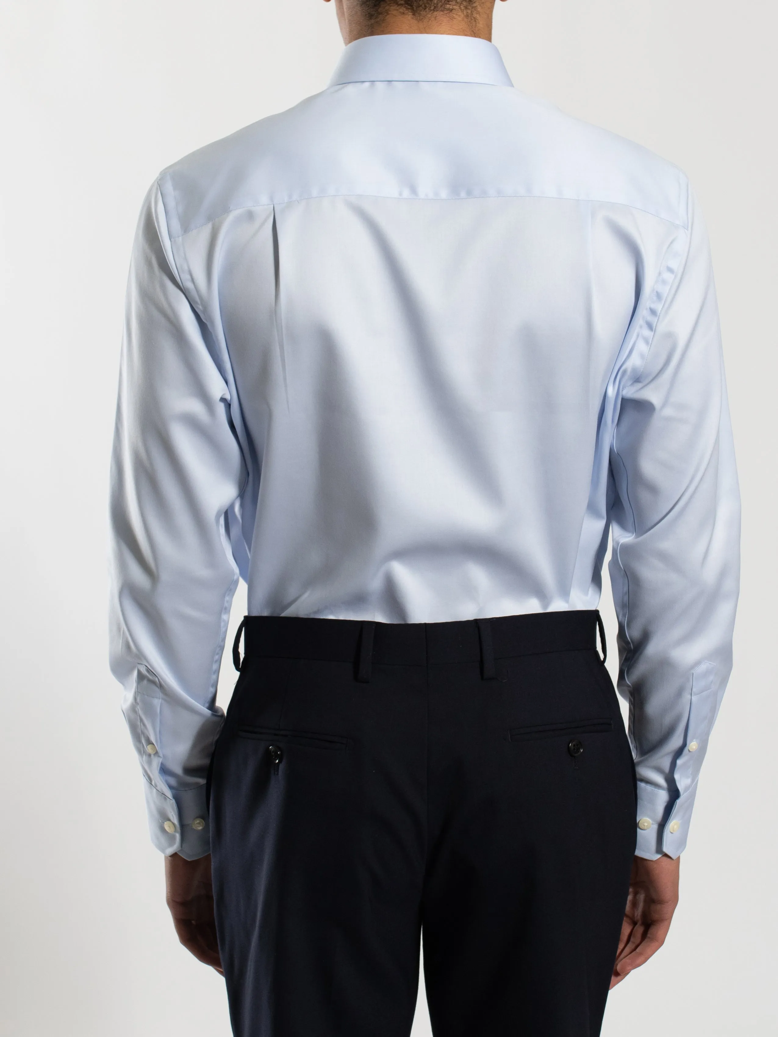 Blue Micro Twill Shirt (Contemporary Fit)