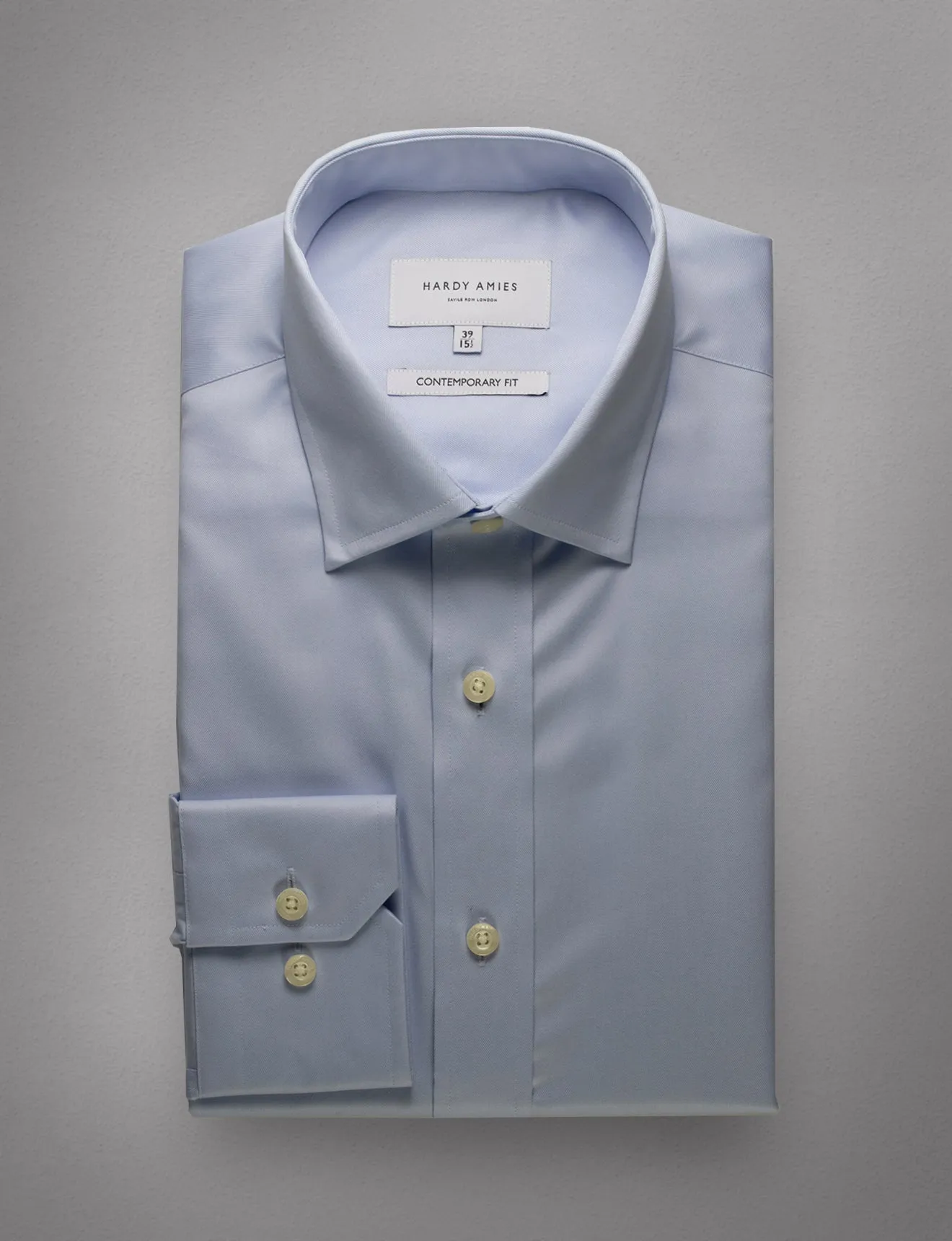 Blue Micro Twill Shirt (Contemporary Fit)