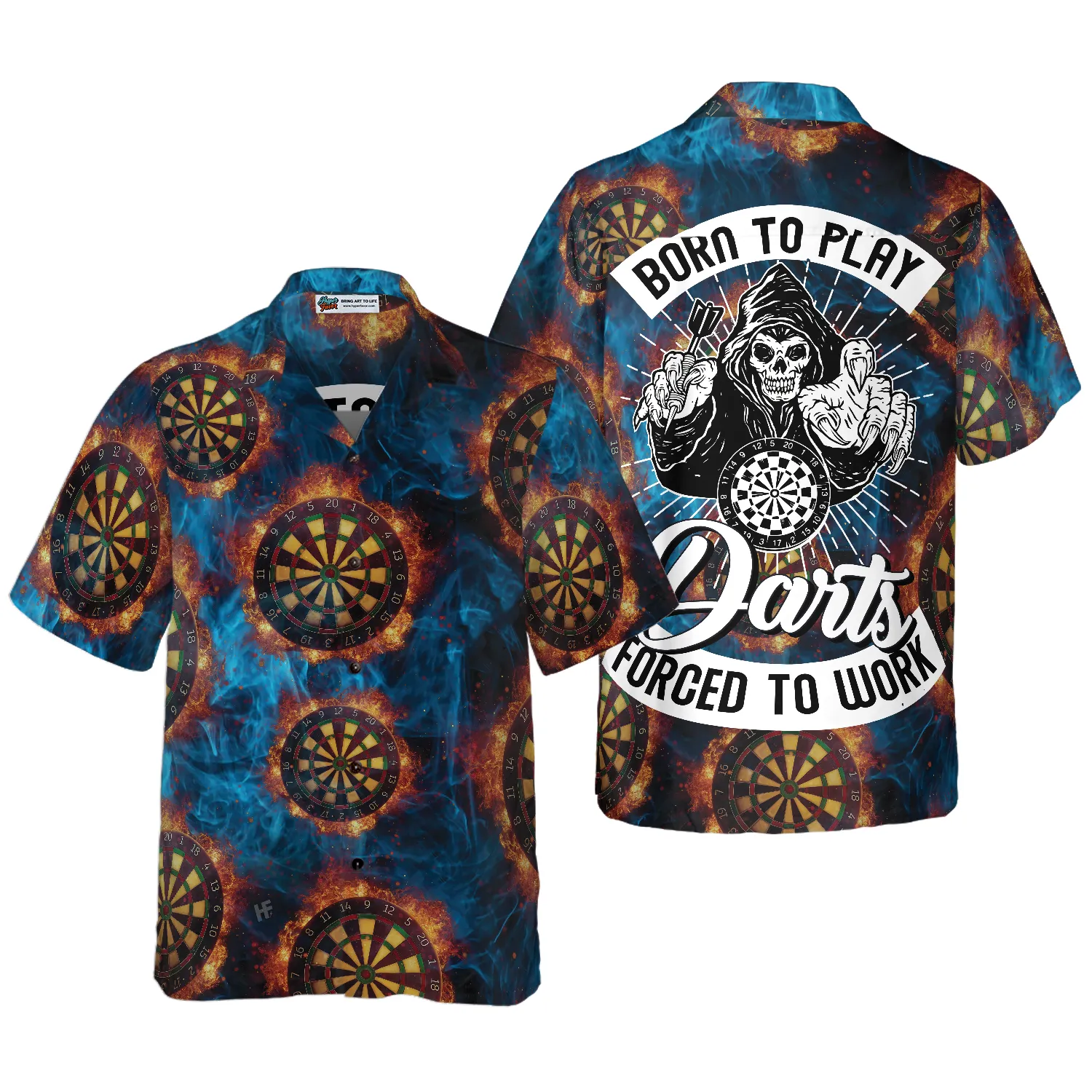 Born To Play Dart Forced To Work Hawaiian Shirt