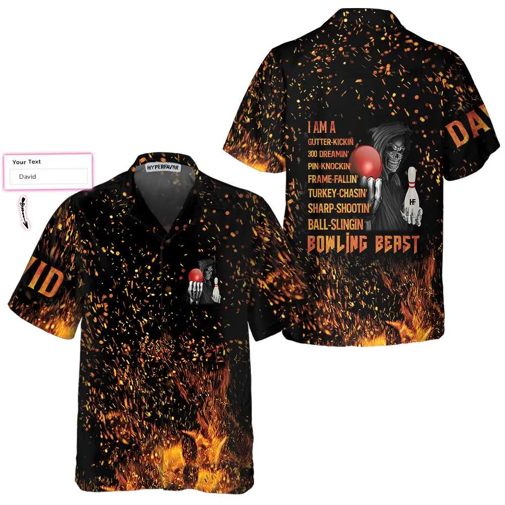 Bowling Beast Custom Hawaiian Shirt, Personalized Bowling Shirt For Men & Women