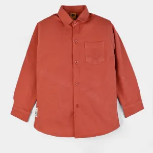 Boys Pique Casual Shirt F/S Basic - Mecca Orange