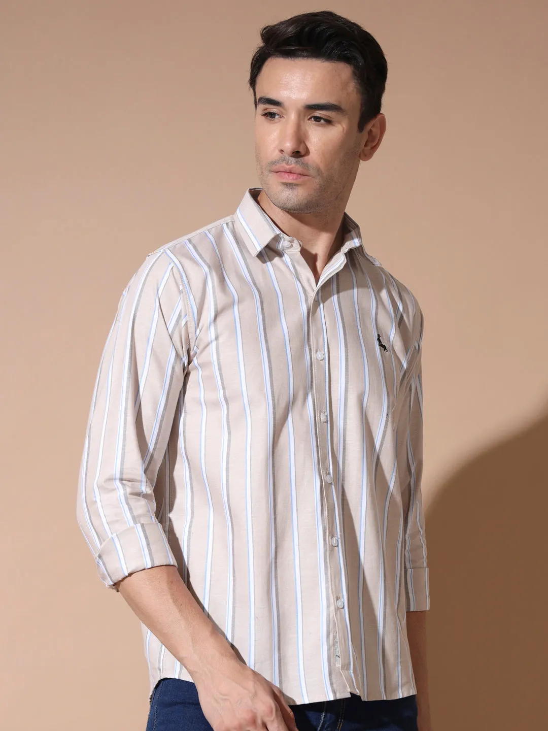 Brown Stripe Oxford Shirts