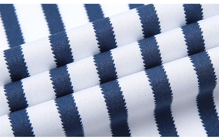 Casual Non-Iron Stretch Long Sleeve Striped Dress Shirt