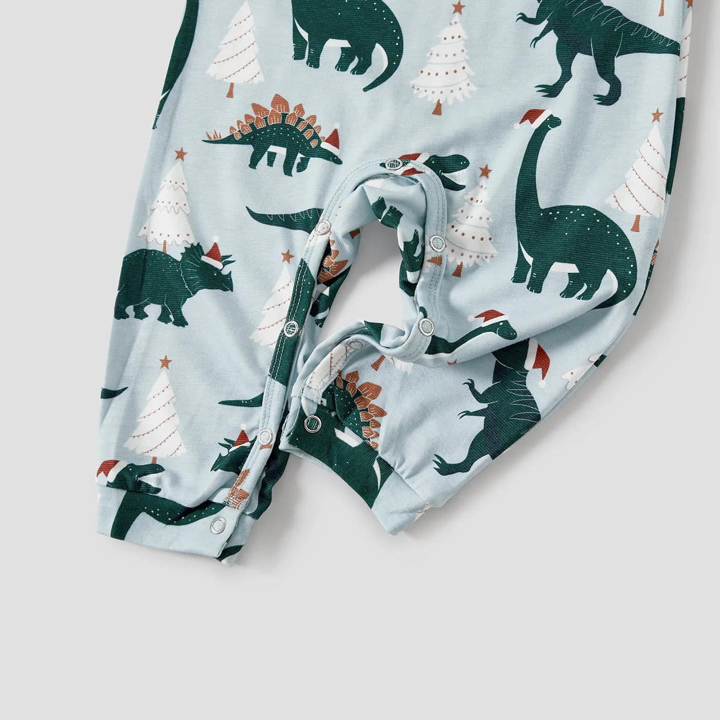 Christmas Family Matching Dinosaur Print Long-sleeve Pajamas Sets(Flame resistant)