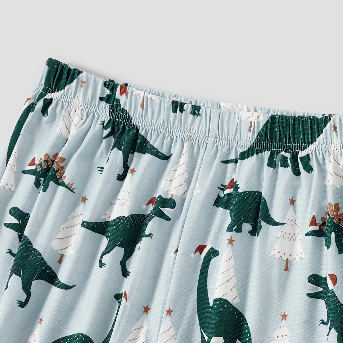 Christmas Family Matching Dinosaur Print Long-sleeve Pajamas Sets(Flame resistant)