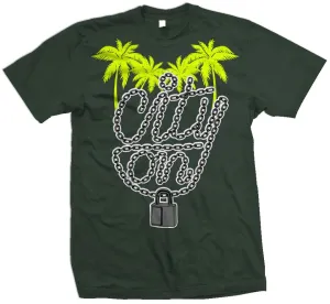 City On Lock - Volt on Dark Emerald Green T-Shirt
