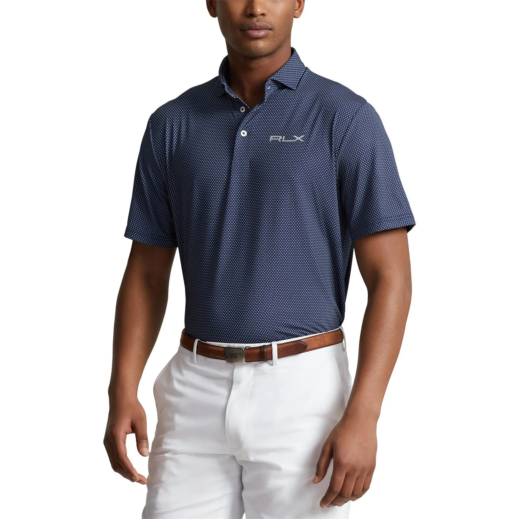 Classic Fit Performance Polo Shirt Refined Navy Pin Dot - SS24