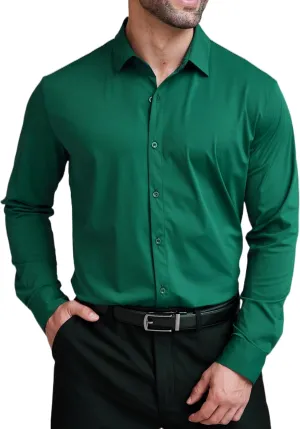 COOFANDY Mens Dress Shirts Long Sleeve 4-Way Stretch Wrinkle Free Shirts Button Down Business Formal Shirts