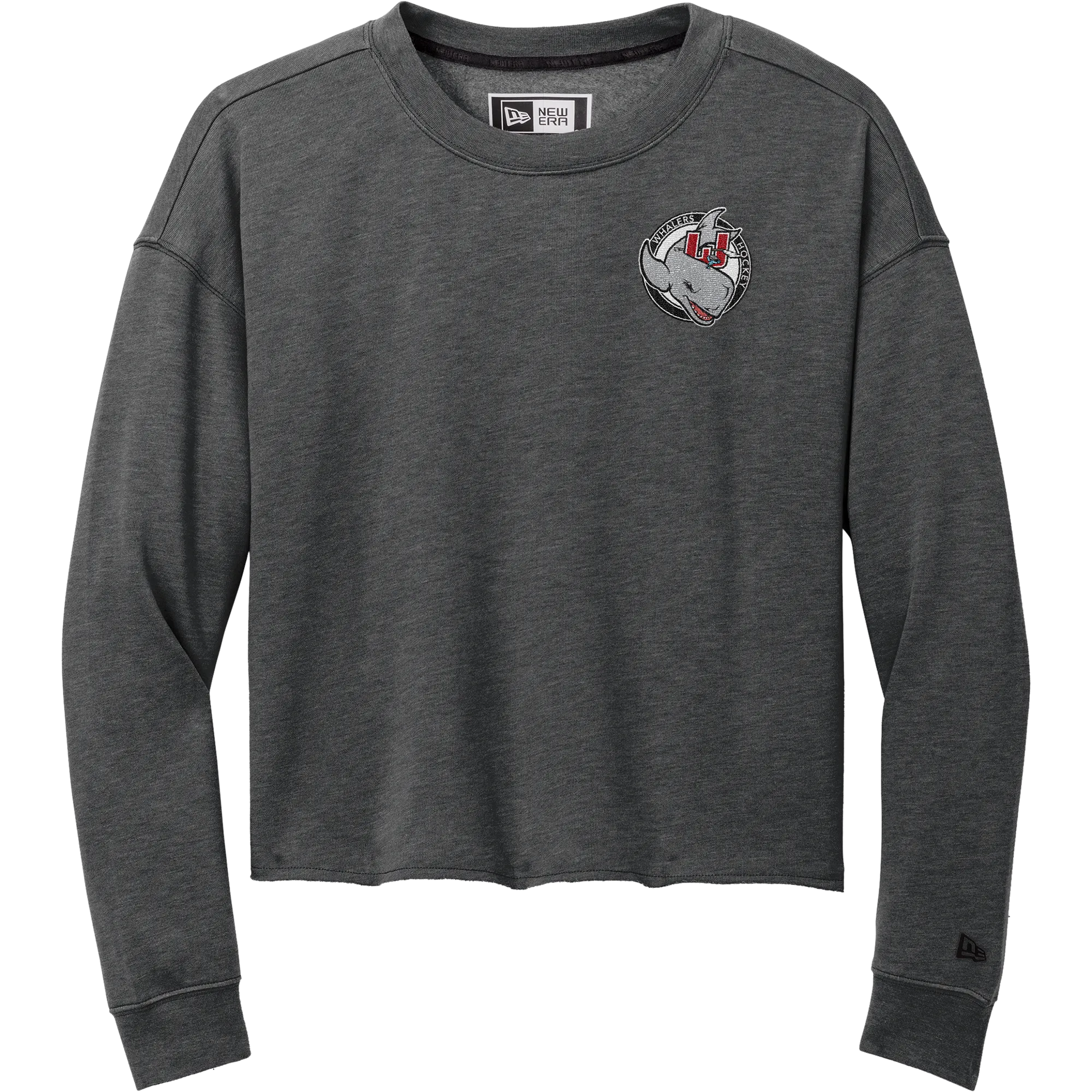 CT Whalers Tier 2 New Era Ladies Tri-Blend Fleece Crop Crew