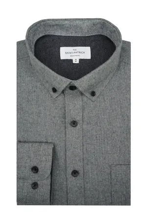 Cunningham Melange Super Soft Flannel Shirt in Slate Grey